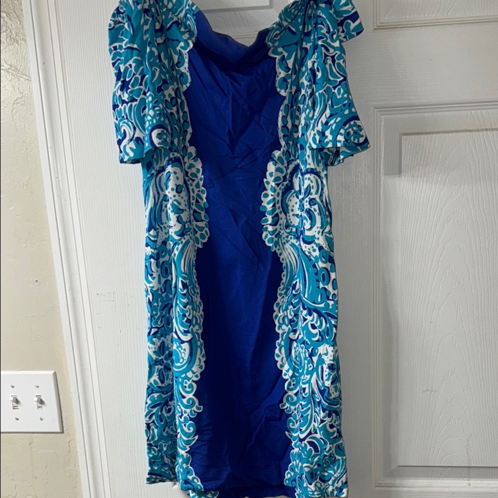 Lilly Pulitzer Blue Off the Shoulder Bodycon Mini Dress